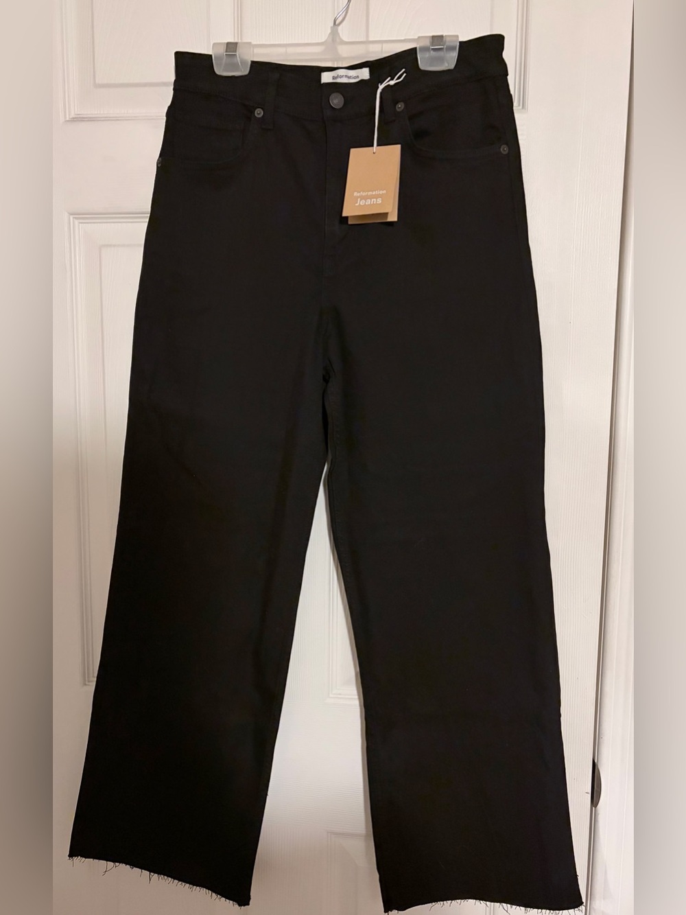 NWT Reformation Black Jeans – Size 30 – Raw Hem – New With Tags
